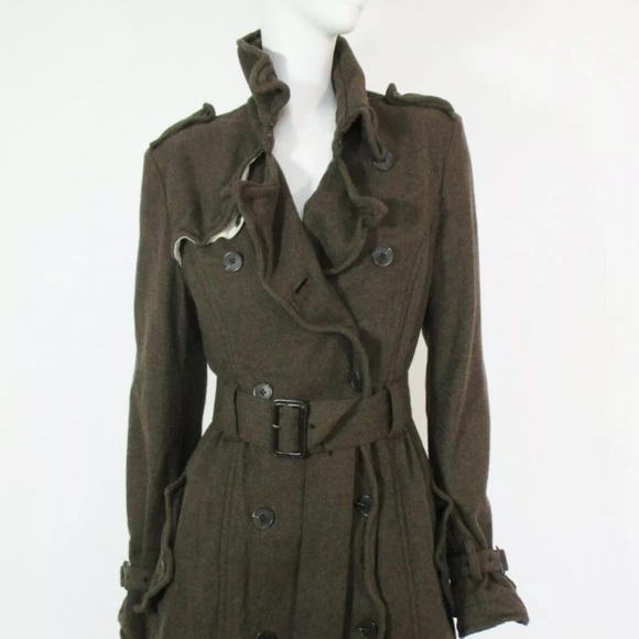 ALL SAINTS Wool Trench Coat - Picture 3 of 8